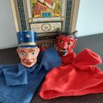 2 oude poppenkastpoppen composiet Beeusaert 1950 handpop pop, Ophalen