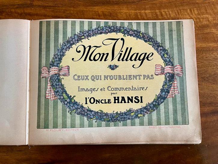 Antiek boek Mon Village - L'Oncle Hansi, Elzas, Boeken, Kinderboeken | Jeugd | onder 10 jaar, Gelezen, Non-fictie, Ophalen of Verzenden