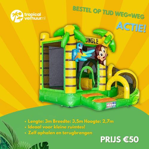 Jungle springkussen huren?, Hobby en Vrije tijd, Feestartikelen | Verhuur, Zo goed als nieuw, Verjaardag, Ophalen