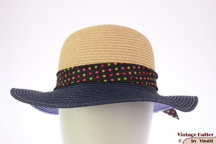 Dames zomerhoed beige en blauw met polkadot band 53-57 nieuw, Kleding | Dames, Hoeden en Petten, Nieuw, Hoed, One size fits all