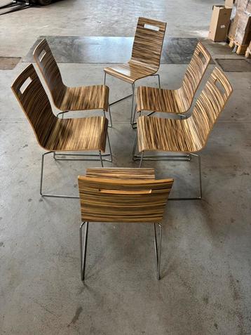 Eikenhout stapelbare stoelen Bolero Retro stalen frame sets beschikbaar voor biedingen