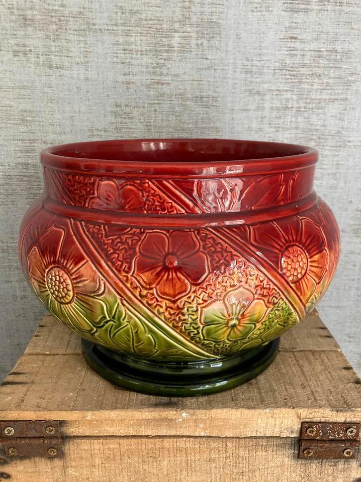 Zeldzame Wardle England Art Nouveau bloempot ca.1891-1900, Antiek en Kunst, Antiek | Keramiek en Aardewerk, Ophalen of Verzenden