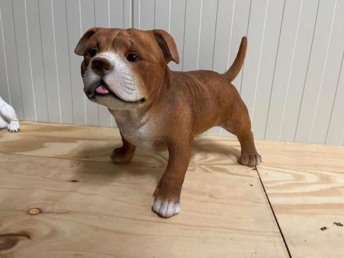 Bulldog beeld in het bruin met staart, Tuin en Terras, Tuinbeelden, Nieuw, Dierenbeeld, Overige materialen, Ophalen