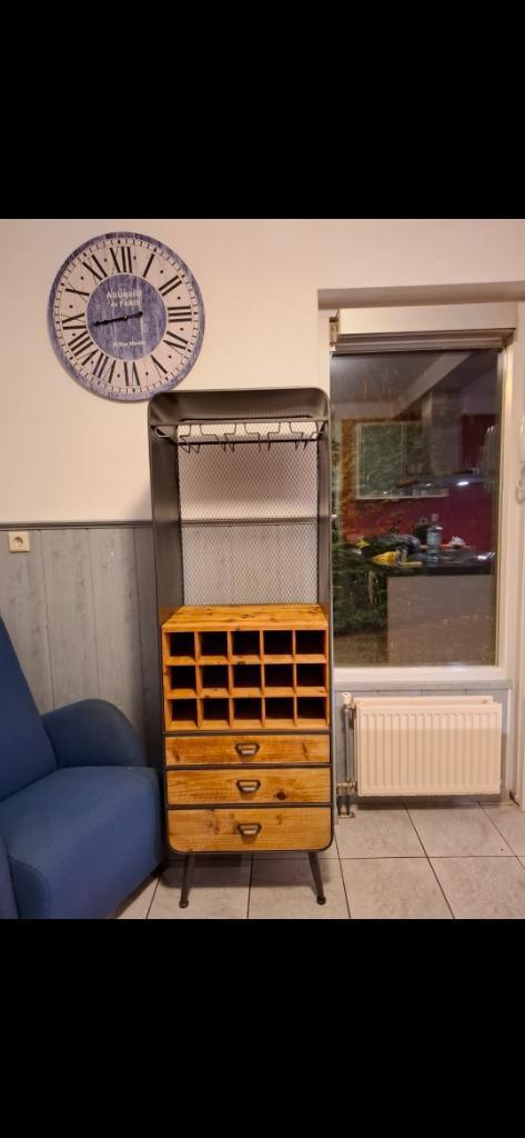 Dutchbone Wijnkast / Cabinet Vino –, Huis en Inrichting, Woonaccessoires | Wijnrekken, Zo goed als nieuw, 75 cm of meer, Metaal