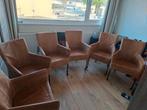 6 bruin Leren eetkamerstoelen, Huis en Inrichting, Stoelen, Ophalen, Gebruikt