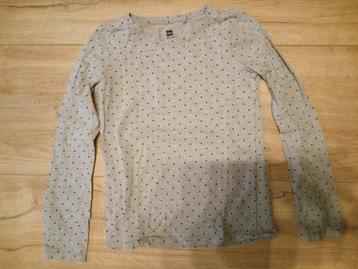 Hema grijze longsleeve met zwarte stippen maat 122/128 beschikbaar voor biedingen