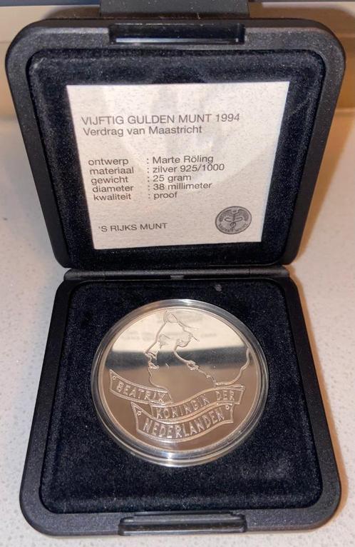 50 Gulden 1994 Proof in Cassette + Certificaat!, Postzegels en Munten, Munten | Nederland, Losse munt, 50 gulden, Koningin Beatrix