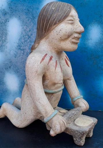 Mexico/Azteken. Vintage terracotta kleifiguur. 21/25 cm. beschikbaar voor biedingen