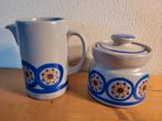 roomstel suikerpot en melkkan vintage zonne-decor blauw geel, Overige typen, Ophalen of Verzenden, Zo goed als nieuw, Overige stijlen