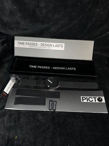 Picto horloge zwart / time passes . Kan ook voor dames beschikbaar voor biedingen