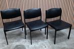 38 Vintage design stoelen leer vergaderstoelen kantoor cafe, Huis en Inrichting, Stoelen, Zwart, Leer, Ophalen of Verzenden, Zo goed als nieuw