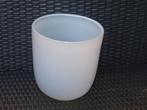 Witte glazen bloempot, Ophalen, Overige materialen, Rond, Binnen
