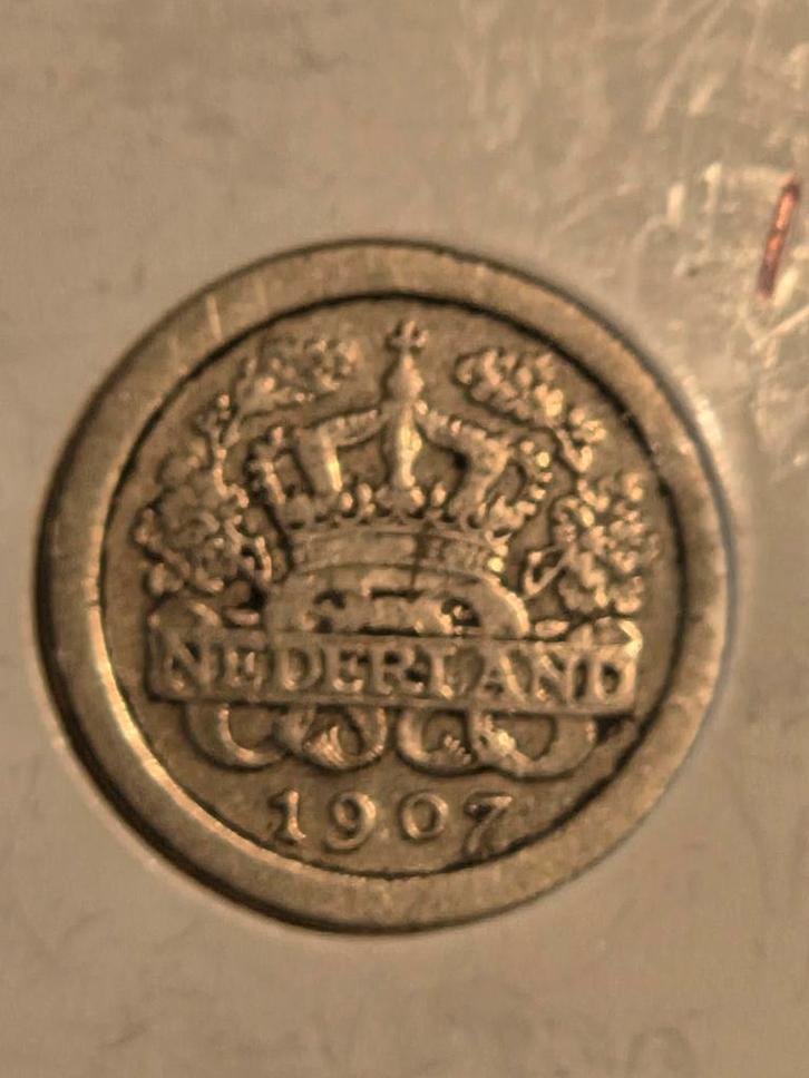 Zeldzame 5 Cent 1907 Wilhelmina, Postzegels en Munten, Munten | Nederland, Losse munt, 5 cent, Koningin Wilhelmina, Ophalen of Verzenden