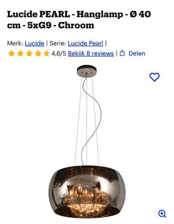 Te koop Lucide Pearl hanglamp. Kleur Chroom beschikbaar voor biedingen
