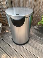 Grote simplehuman roestvrijstalen prullenbak, 45 liter, Ophalen, Gebruikt, Met pedaal, 50 tot 75 cm