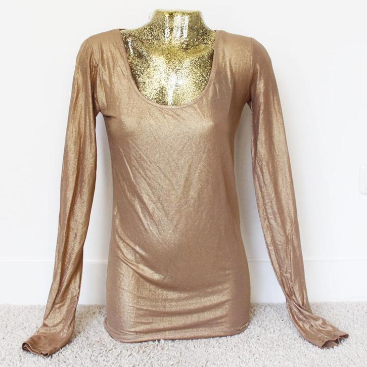 Mooi Gouden Patrizia Pepe Truitje - 102 (Maat 3/40) € 40,-, Kleding | Dames, Truien en Vesten, Nieuw, Maat 38/40 (M), Overige kleuren