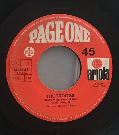 The Troggs - That’s what you get girl 7” DE 1967, Cd's en Dvd's, Vinyl Singles, Gebruikt, Ophalen of Verzenden