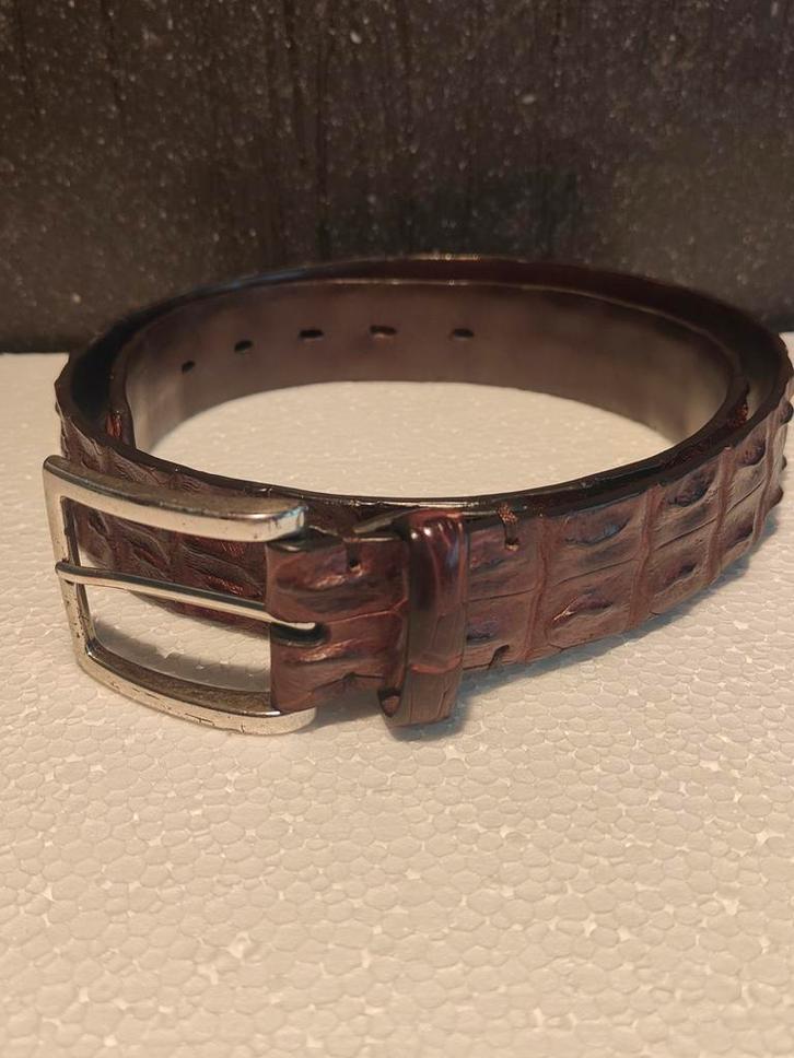 Paolo Vitale  Croco Belt Brown size 90 uniek exemplaar, Kleding | Heren, Riemen en Ceinturen, Zo goed als nieuw, Riem of Ceintuur