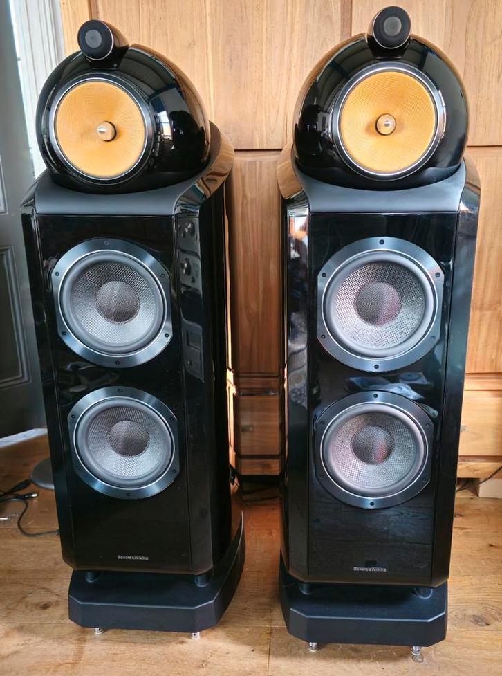 B&W 802 D2 Diamond Black Gloss high end speakers, topstaat, Audio, Tv en Foto, Luidsprekers, Zo goed als nieuw, Front, Rear of Stereo speakers