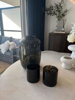 Cheetah Vazen & Windlichten Set, Huis en Inrichting, Woonaccessoires | Vazen, Ophalen, Zwart, Minder dan 50 cm, Glas