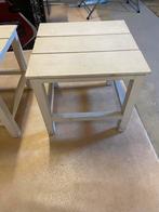 2 witte bijzet tafeltjes, Huis en Inrichting, 45 tot 60 cm, Minder dan 55 cm, Gebruikt, Wit