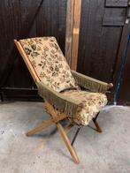 Zeer bijzondere Seventies fauteuil, ligstoel met franjes, Huis en Inrichting, Fauteuils, Ophalen, Zo goed als nieuw, 50 tot 75 cm