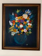 Bloemen in Vaas - Impasto Schilderij Klassiek Stijl, Ophalen of Verzenden