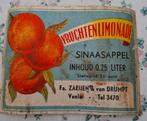 Vruchtenlimonade Venlo Etiket sinaasappel Zaeijen v Drumpt, Ophalen of Verzenden, Gebruikt, Overige merken