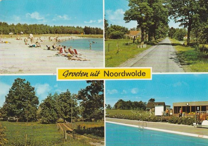 NOORDWOLDE Strand Landschappen Zwembad Groeten, Verzamelen, Ansichtkaarten | Nederland, Gelopen, Friesland, 1960 tot 1980, Verzenden
