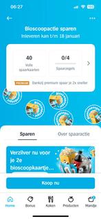 Spaaractie AH digitale zegels Bioscoop 2e kaartje gratis, Ophalen of Verzenden, Winkel, Super of Benzinepomp, Zegels, Bonnen of Punten