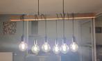 Moderne hanglamp 1 mtr voor eettafel + bijpassende lamp, Huis en Inrichting, Lampen | Hanglampen, Ophalen, Glas, Zo goed als nieuw