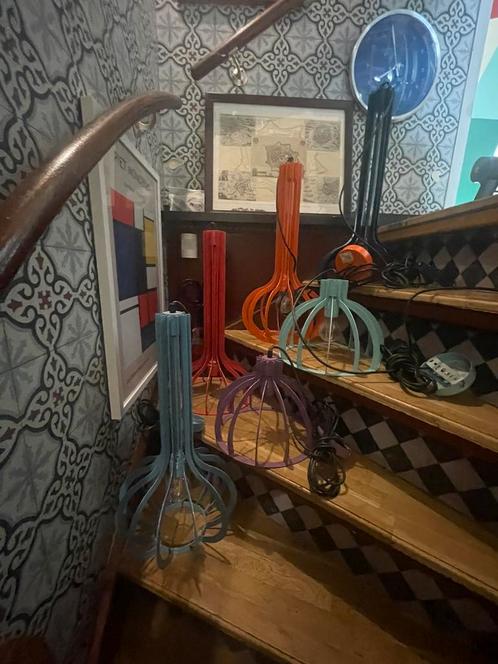 Set van 6 originele Dijkos designlampen nu voor €350, Huis en Inrichting, Lampen | Hanglampen, Zo goed als nieuw, Minder dan 50 cm