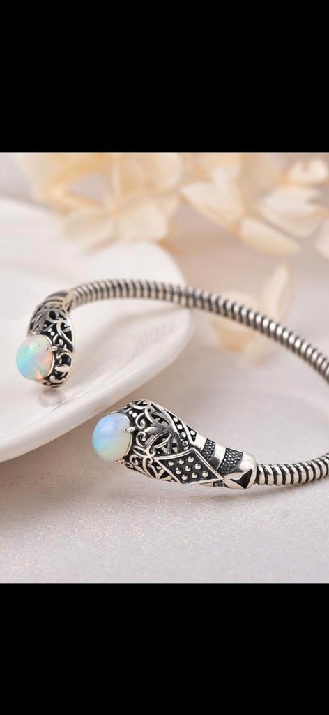 925 sterling zilveren gecertificeerde armband met Opaal, Sieraden, Tassen en Uiterlijk, Armbanden, Nieuw, Zilver, Zilver, Met edelsteen