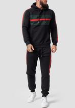 SALES! 4000 Zwart trainingspak met groen rode streep mt XL, Zwart, Ophalen of Verzenden, Algemeen, Maat 56/58 (XL)