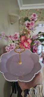 Etagere 1 laags lila bloem handmade €15,00, Ophalen of Verzenden, Nieuw