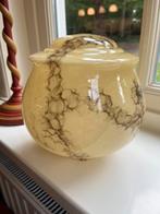 Thabur Art Deco glas voor plafonniere geel bruin marmer, Ophalen of Verzenden, Zo goed als nieuw, Glas