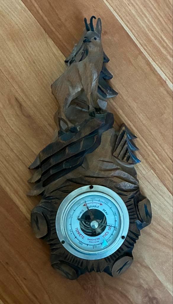 Authentiek houtgesneden barometer, Antiek en Kunst, Antiek | Woonaccessoires, Ophalen of Verzenden
