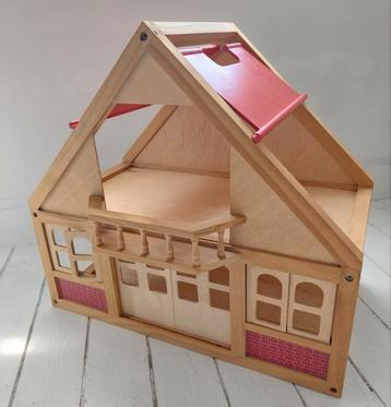 Poppenhuis Hout Villa Speelgoed Speelhuis Pop Buitenspelen  beschikbaar voor biedingen