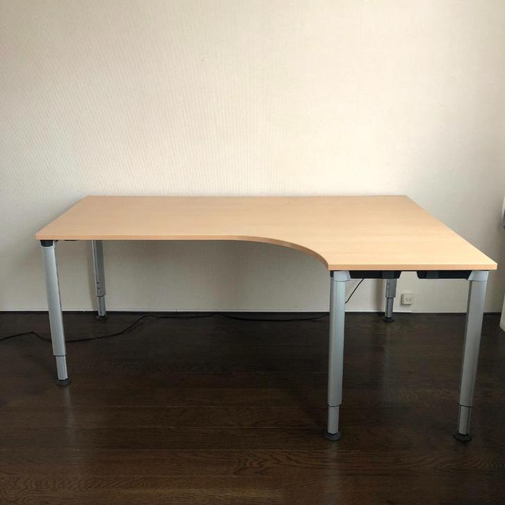 Grote hoekbureau 180cm, verstelbare poten, Huis en Inrichting, Bureaus, Gebruikt, Bureau, Ophalen