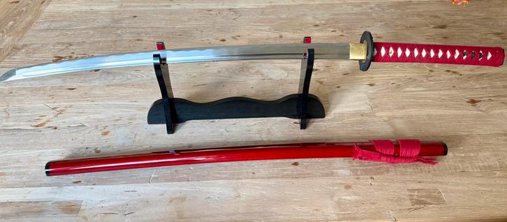 Te koop Noh Katana – Handgesmede katana met damast, Antiek en Kunst, Antiek | Overige Antiek, Ophalen of Verzenden