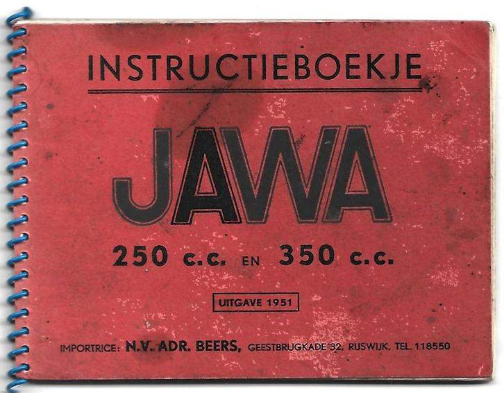 JAWA 250 cc en 350 cc 1951 instructieboek (1585z) motor, Motoren, Handleidingen en Instructieboekjes, Overige merken, Verzenden