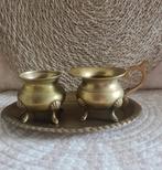 Sierlijke koperen set – pot, kannetje en tray, Ophalen of Verzenden, Koper