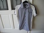 leuk geruit blauw wit shirt korte mouw double black large, Ophalen of Verzenden, Zo goed als nieuw, Blauw