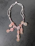 Zomerse zacht roze parelmoer ketting, Verzenden, Nieuw, Roze, Overige materialen