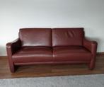 Driezitsbank 190 breed plus fauteuil leer, Ophalen, Driepersoons, Zo goed als nieuw, Rechte bank