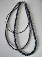 Ketting bestaande uit drie strengen metallic look antraciet, Ophalen of Verzenden, Zo goed als nieuw, Overige materialen