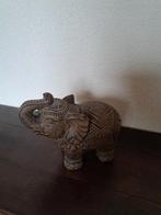 OLIFANT STEEN ZGAN KLEUR BRUIN, Verzamelen, Beelden en Beeldjes, Ophalen of Verzenden, Zo goed als nieuw, Dier