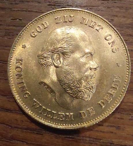 Gouden tientje Willem iii 1875, Postzegels en Munten, Munten | Nederland, Losse munt, 10 gulden, Koning Willem III, Goud, Ophalen of Verzenden