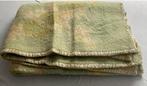 Vintage wollen deken, motecht, zachtgroen/beige 168x220 cm, Huis en Inrichting, Ophalen of Verzenden, Zo goed als nieuw