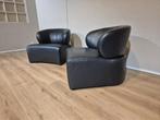 2x Fauteuil Eierkamp - Zwart - Toledo Leer - Design, Voltastraat 21, Barneveld, Ophalen of Verzenden, Zo goed als nieuw, 75 tot 100 cm